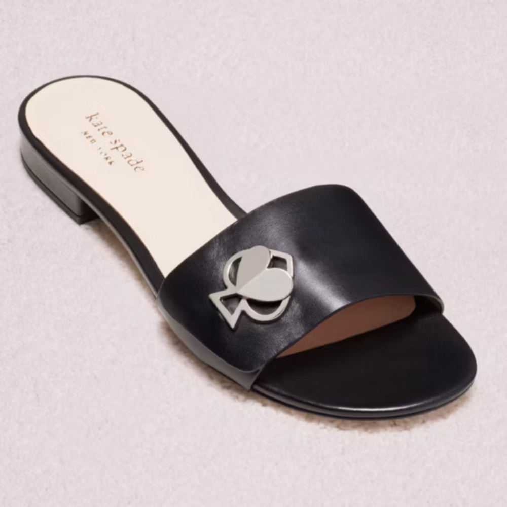 Kate Spade Ferry black slides size 5 1/2 NWOT